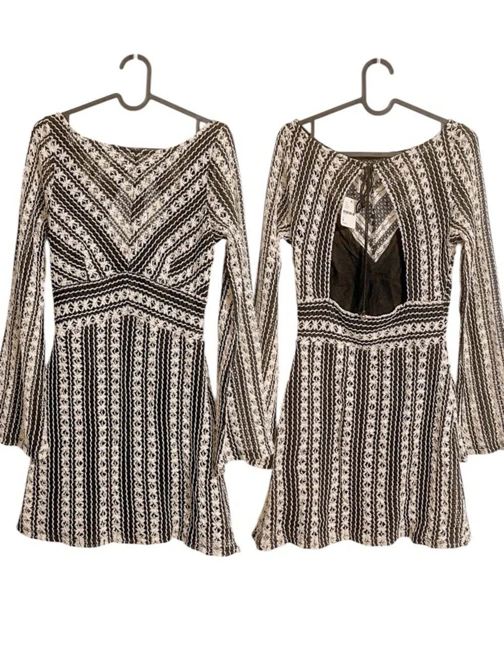 Free People Chiara Crochet Open Back Dress
